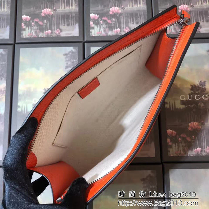 GUCCI古馳 原單品質 提花條紋 新款手包 475316 橙色豬紋皮 WTG1417